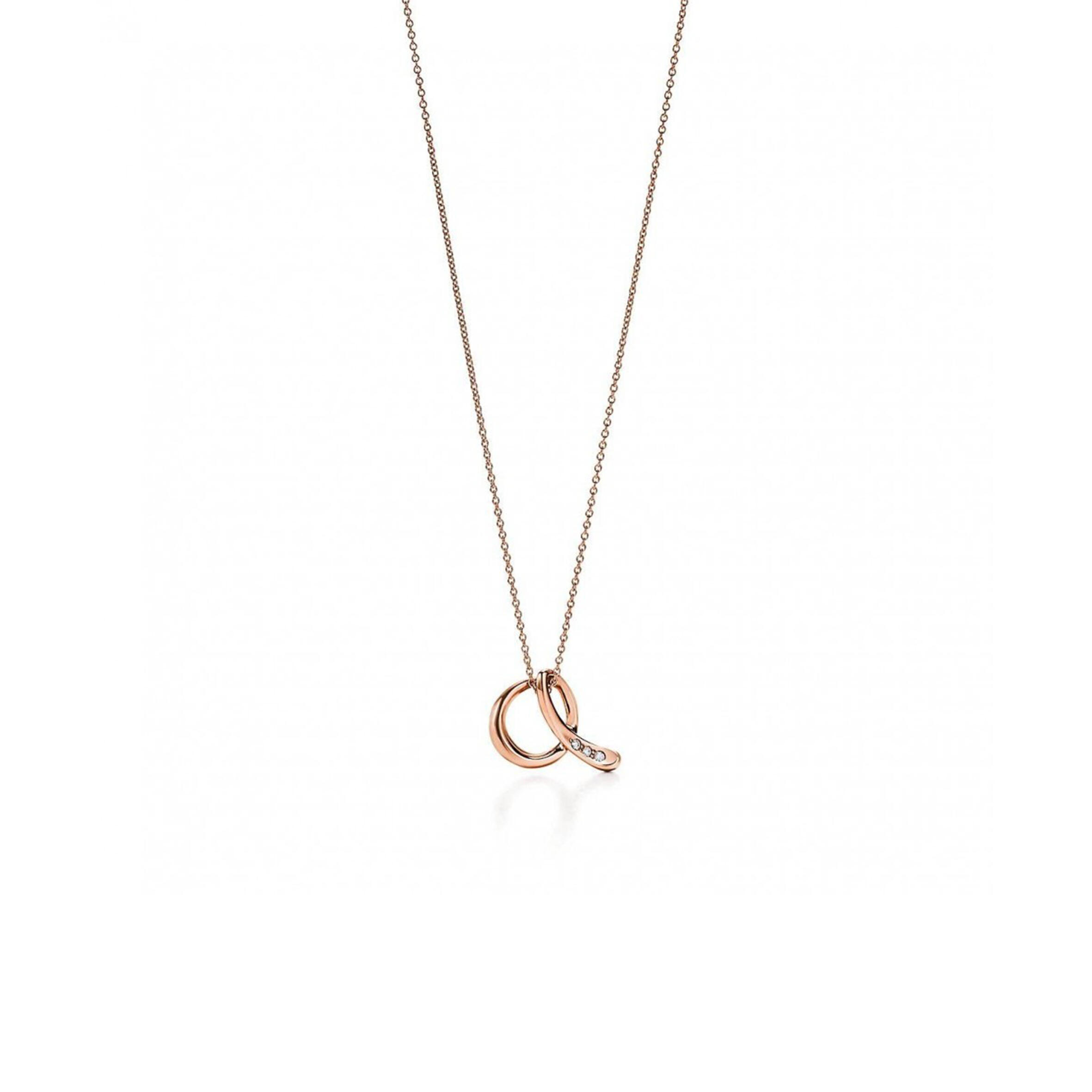 TIFFANY ELSA PERETTI® LETTER A PENDANT IN 18K ROSE GOLD WITH DIAMONDS 68806720